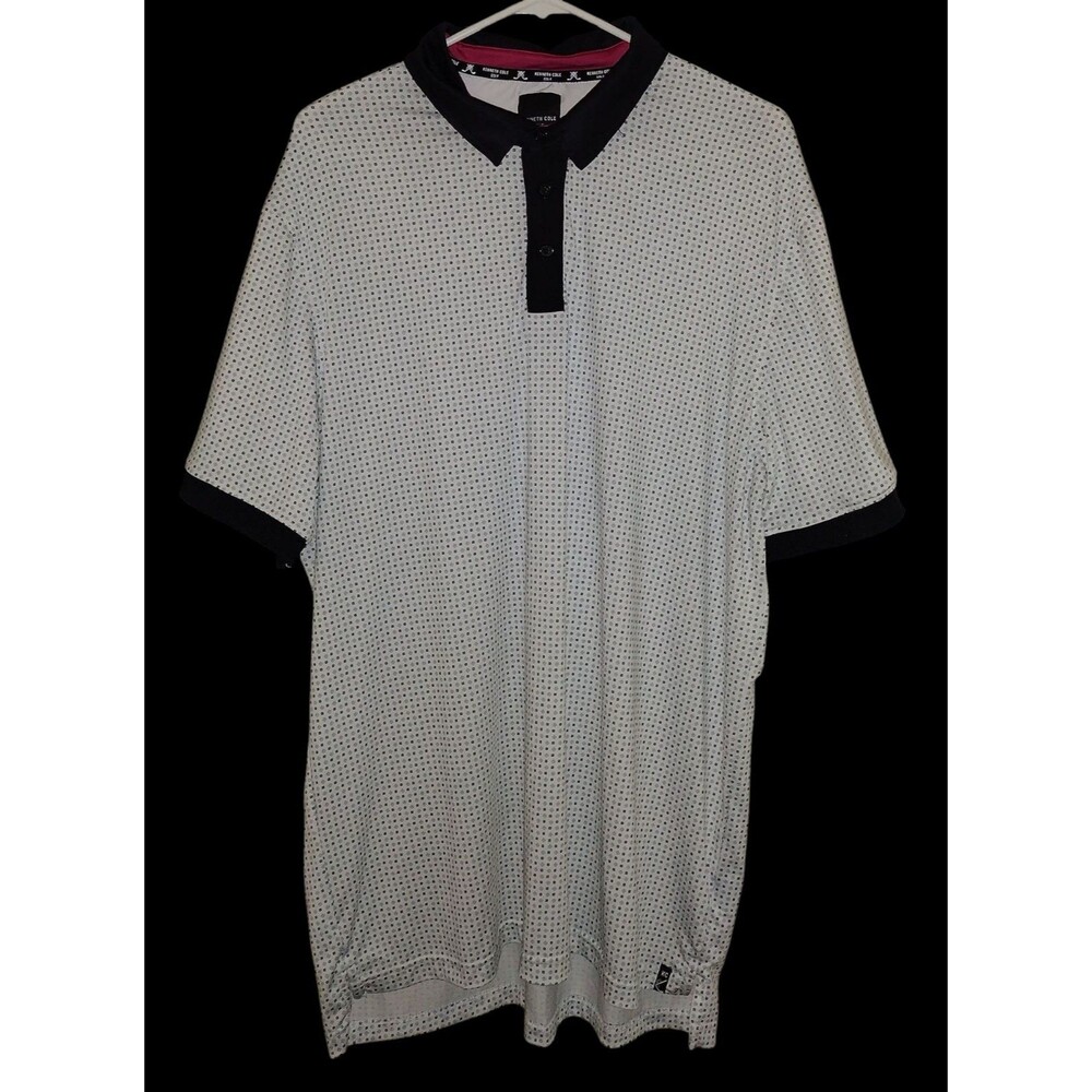 Kenneth Cole Golf Polo Shirt Geometric Print Men's Size XL Moisturize Wicking
